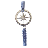 Bracelet ναυτικό ασημένιο σε σχέδιο πυξίδα SL107 www.nauticalgifts.gr
