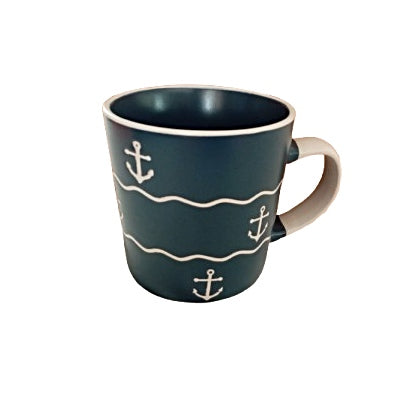 Κούπες μπλε με σχέδιο άγκυρα no110MG www.nauticalgifts.gr