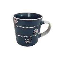 Κούπα μπλε με σχέδιο τιμόνι no112MG www.nauticalgifts.gr