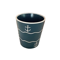 Ποτήρι μπλε με σχέδιο άγκυρα no113MG www.nauticalgifts.gr