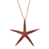 Ασημένιο κολιέ αστερίας επίχρυσο noM69-9XRed Jewelry Sets www.nauticalgifts.gr