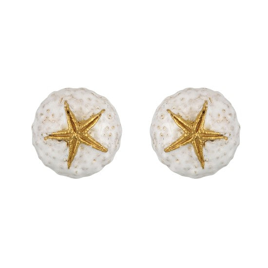 Ασημένια σκουλαρίκια αχινοί επιχρυσωμένα noSKD1-9X Earrings www.nauticalgifts.gr