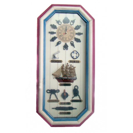 Nαυτικός πίνακας με ρολόι  no49NA Antiques www.nauticalgifts.gr